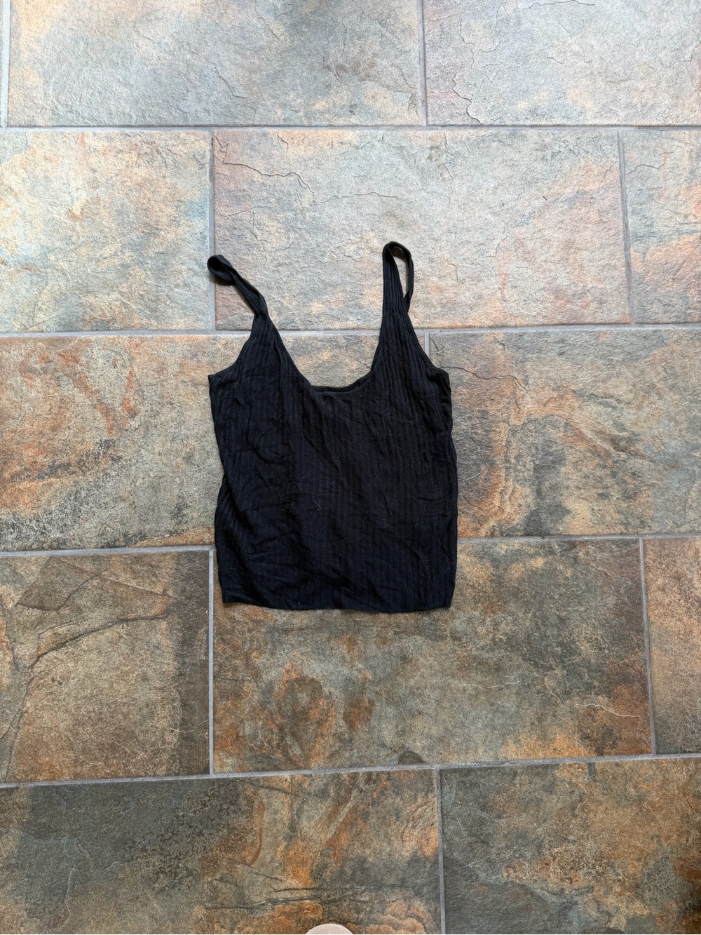 Savage X Fenty Black Ribbed Scoop Cami